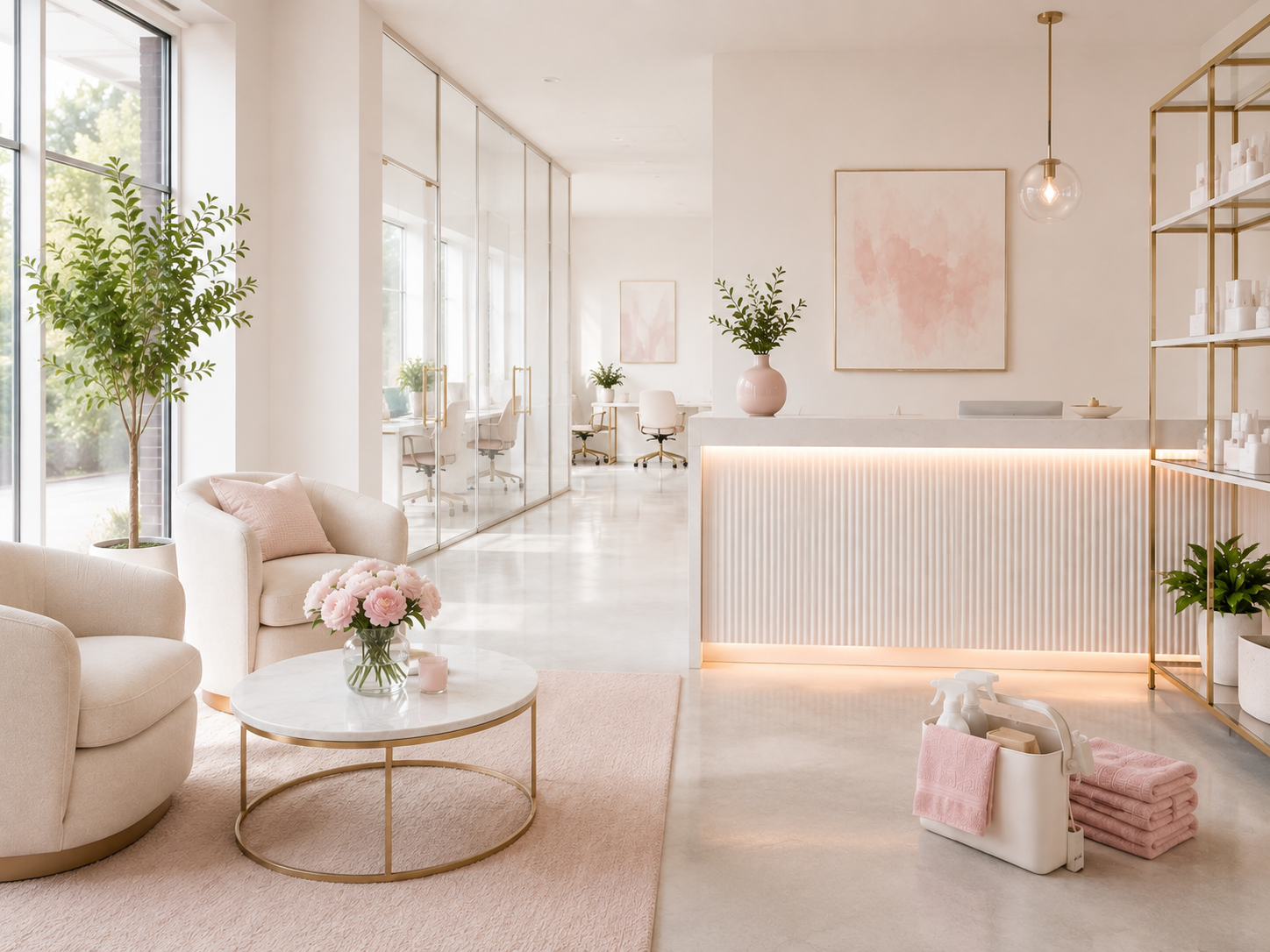 Clean office reception area